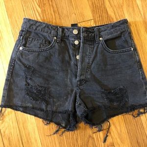 Black jean shorts